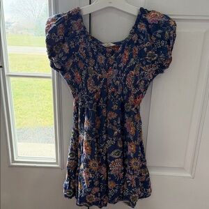 Angie Blue Floral Casual Dress